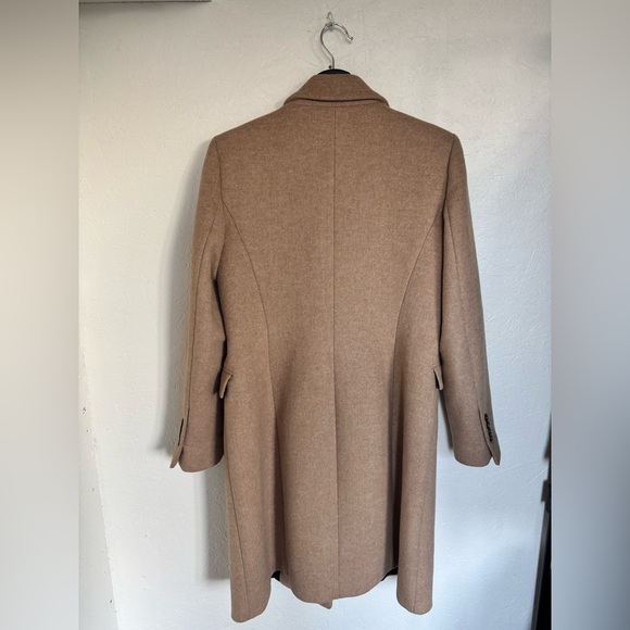 RARE Zara Tan Camel Wool Blend Double Breasted Tailored Fit Winter Trench Coat - Picture 9 of 16